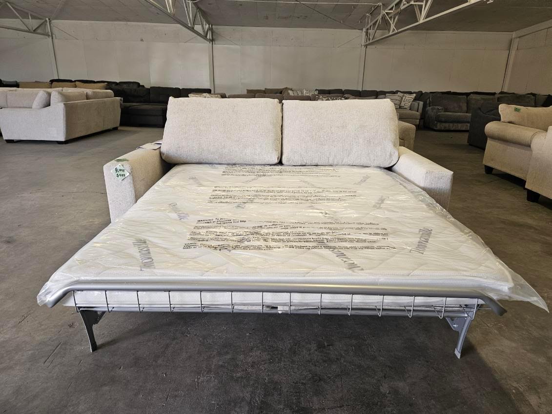Beige Sleeper Sofa with Queen Mattress