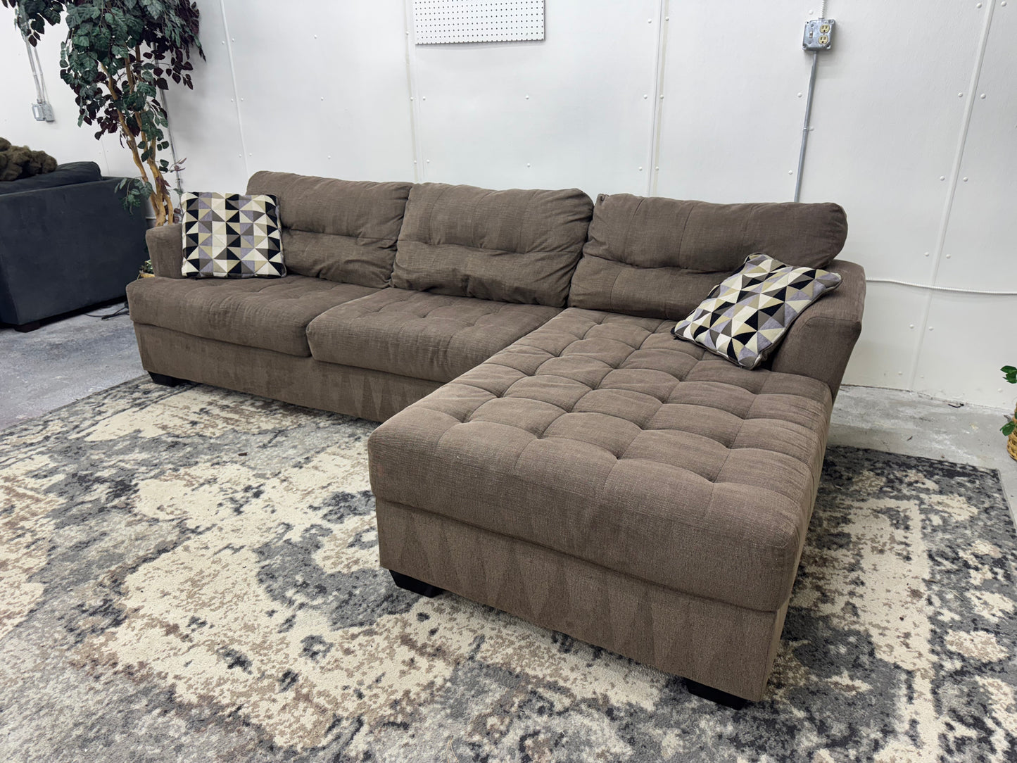 Brown L Shape Sectional Couch