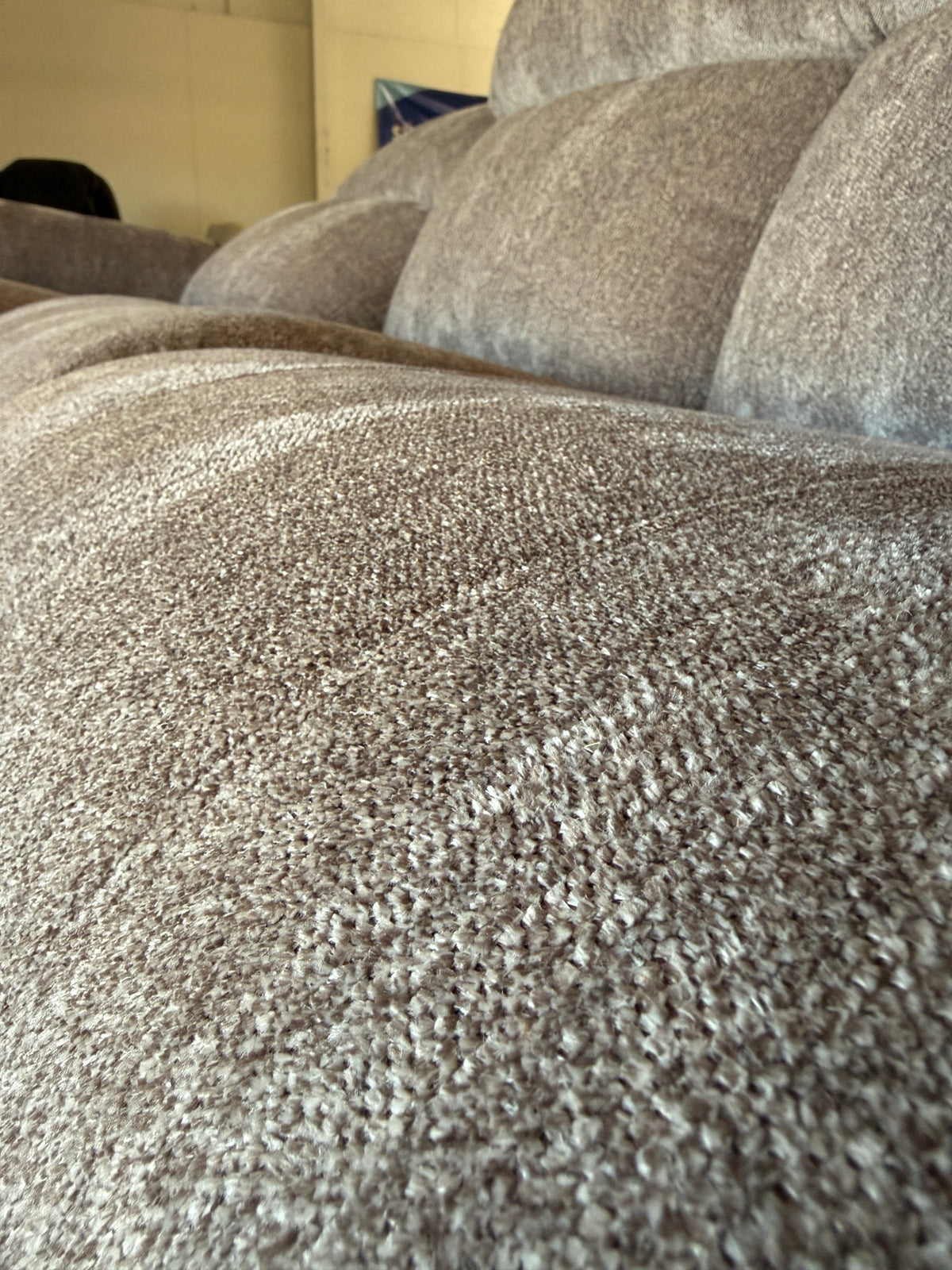 Plush Beige Reclining Sofa
