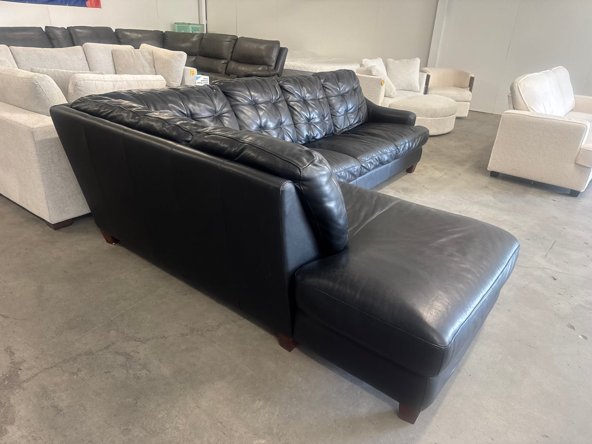 Black Leather Sectional Couch