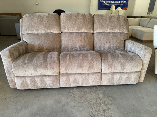 Plush Beige Reclining Sofa