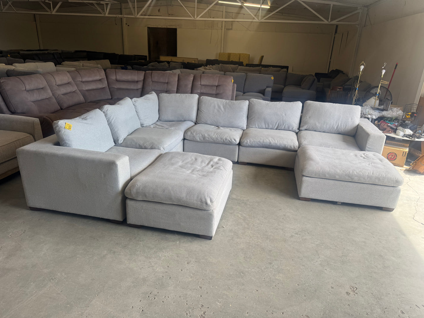 Light Gray 8 Piece Modular Cloud Sectional