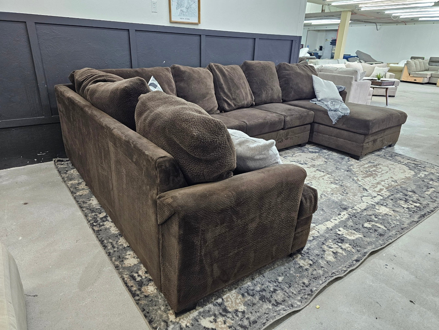 HUGE Brown Sectional Couch with Soft Deep Seating