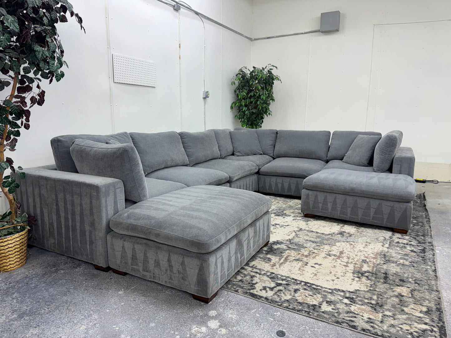 8 Piece Modular Charcoal Gray Cloud Sectional Couch