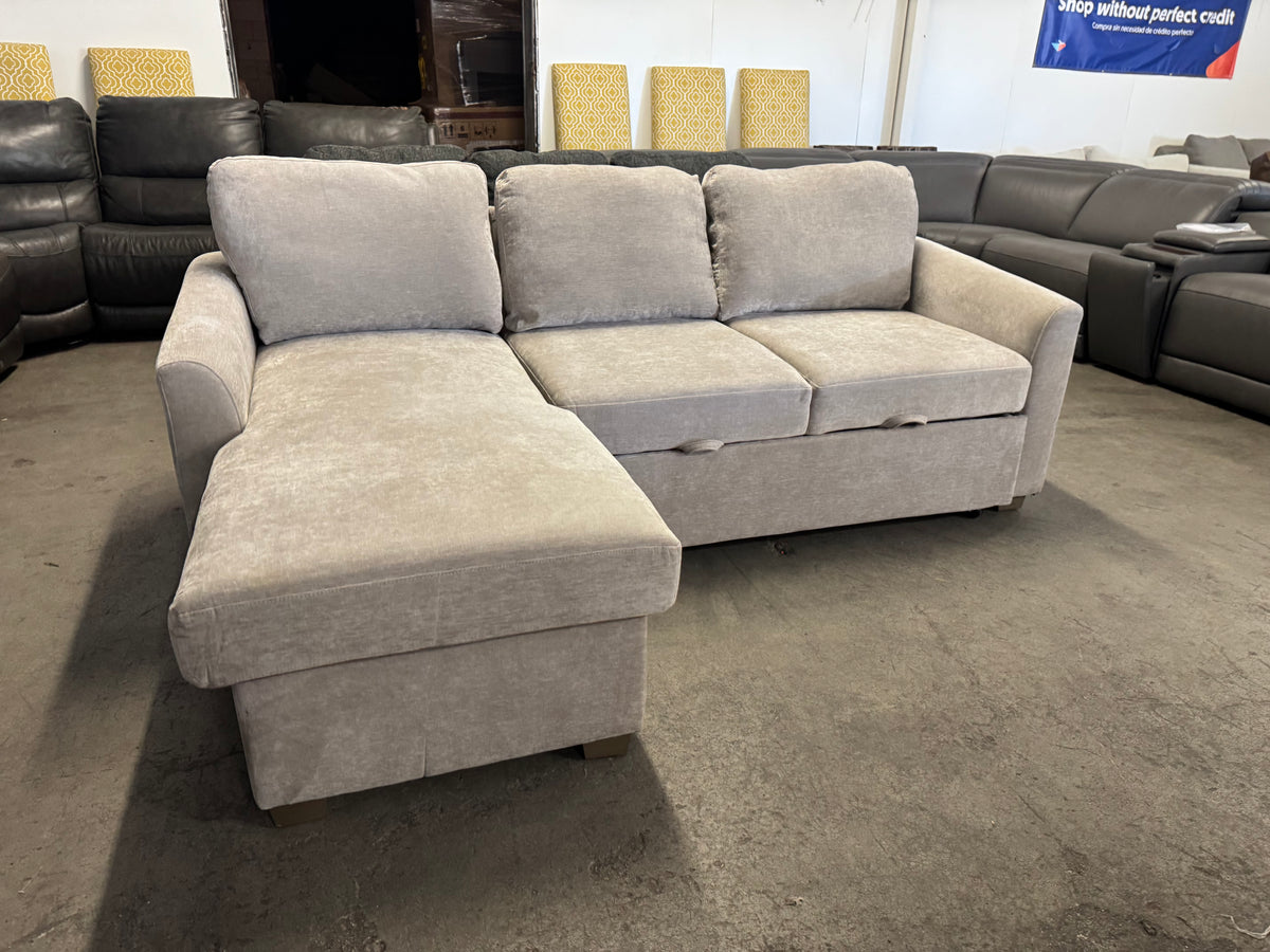 Taupe Coddle Sleeper Sofa with Reversible Storage Chaise