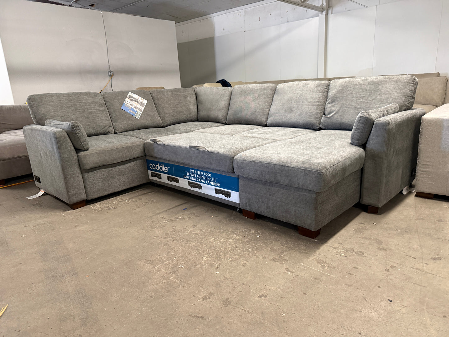 LCoddle Luke Sleeper Sofa w/ Reversible Chaise and Storage