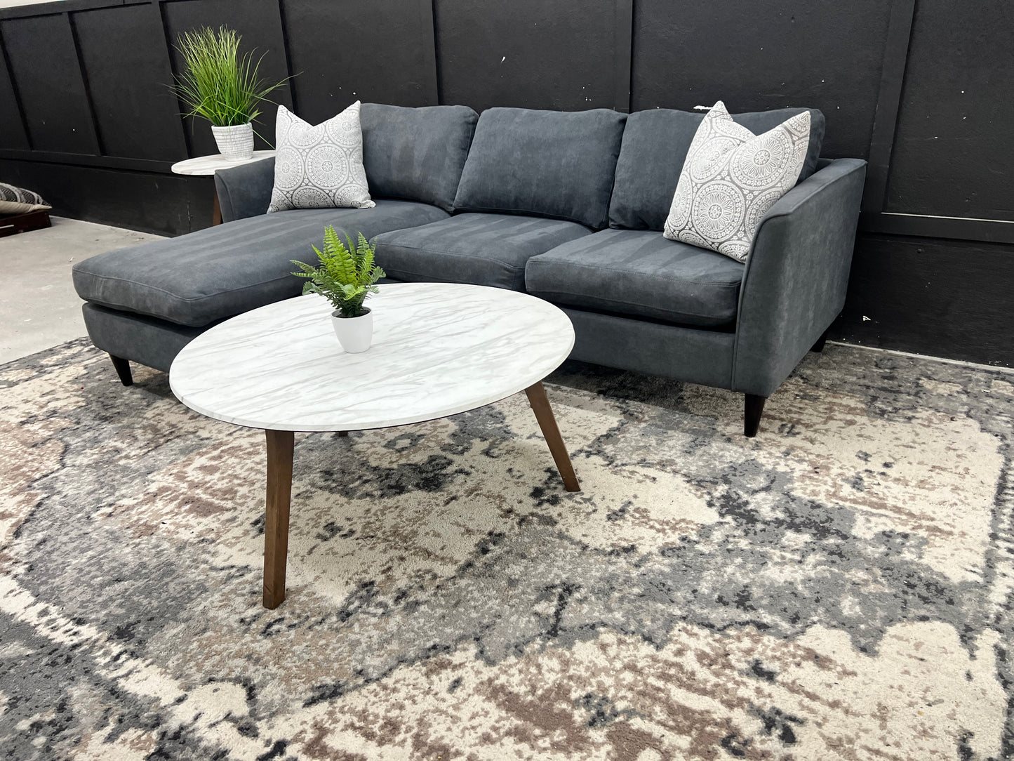 Gray Sectional Couch with Reversible Chaise