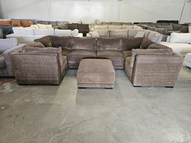Brown 7-Piece Modular Sectional Sofa