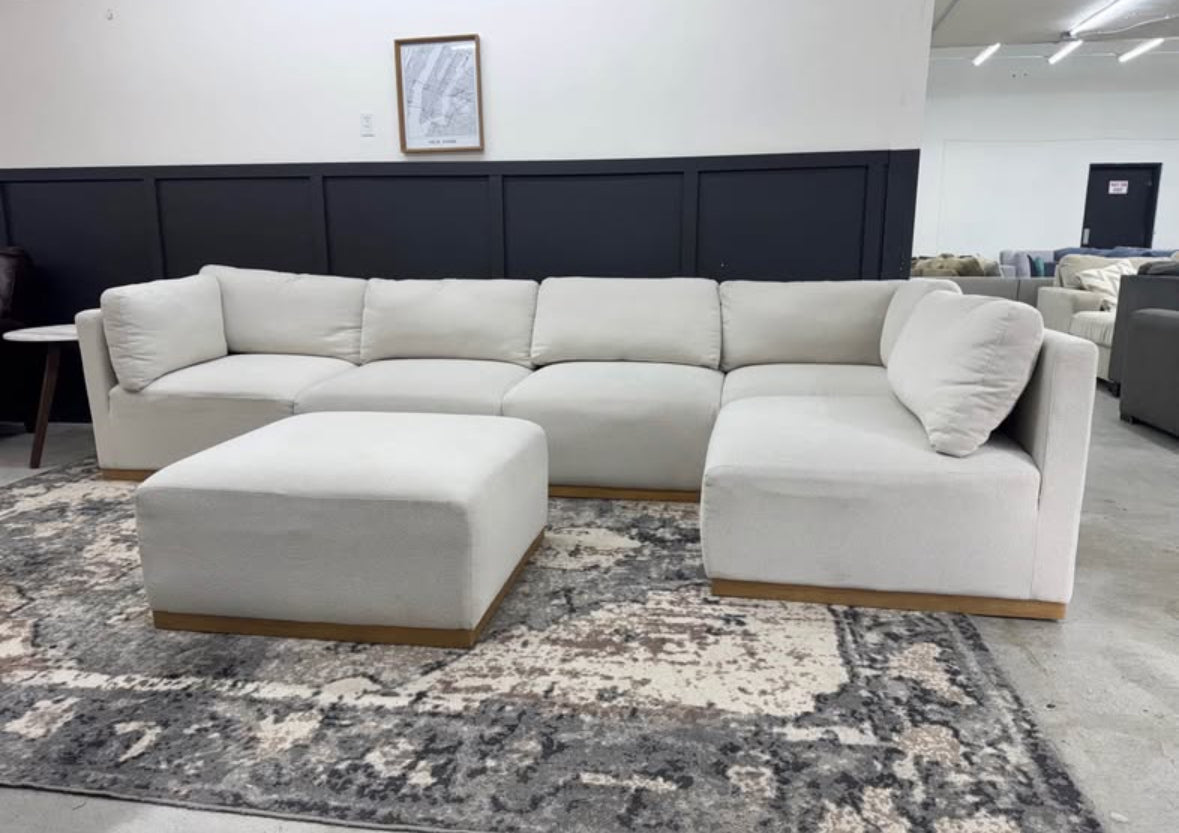 Stunning White Modular Mid Century Modern Sectional Couch