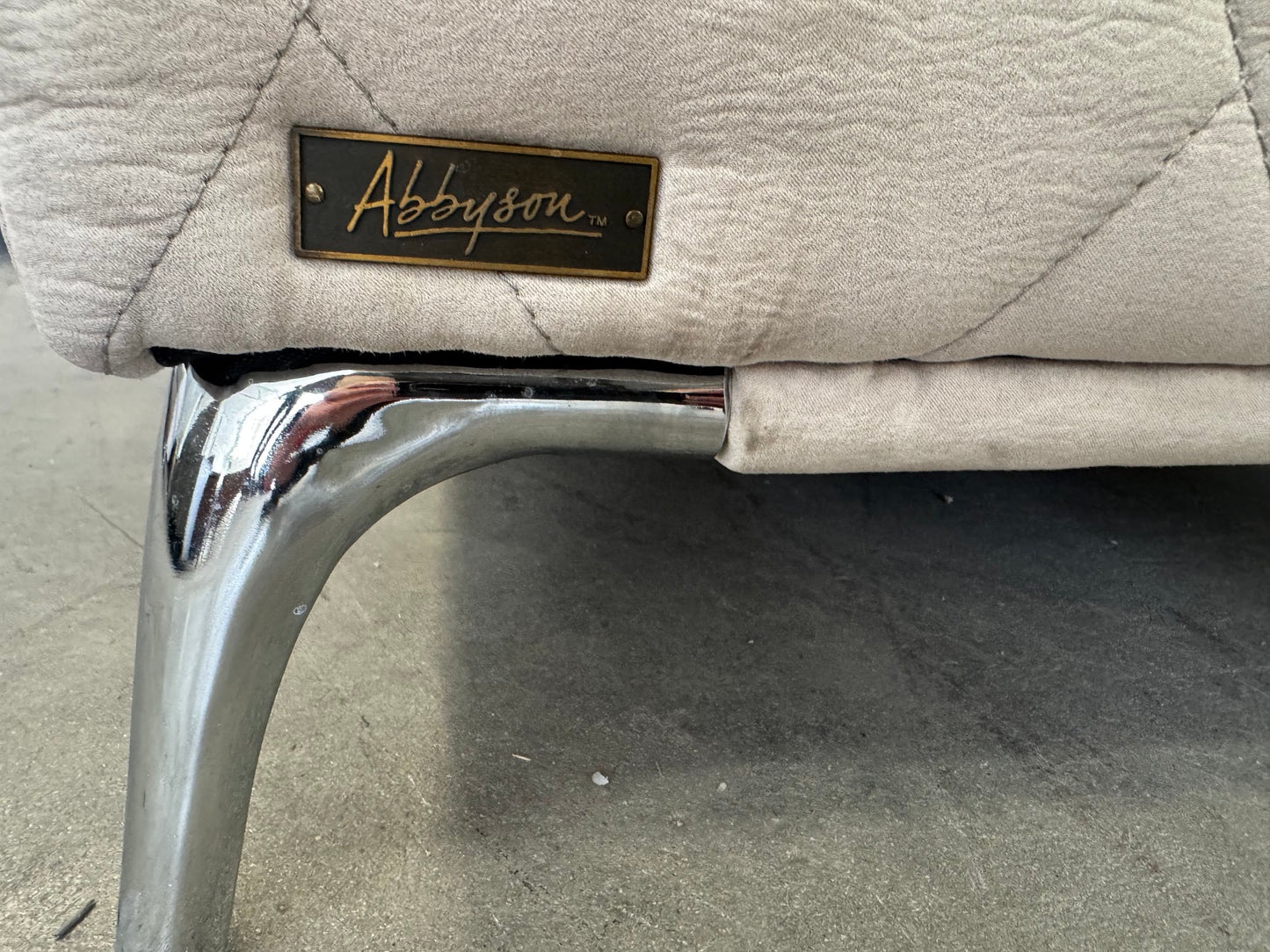 Beige Mid Century Modern Abbyson U Shape Sectional with Storage Chaise