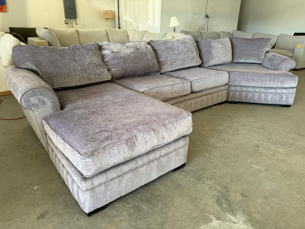 HUGE Sage Gray Sectional Couch – Chaise & Oversized Cuddler