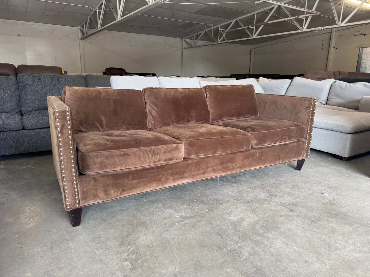 Brown Nailhead Trim Sleeper Sofa