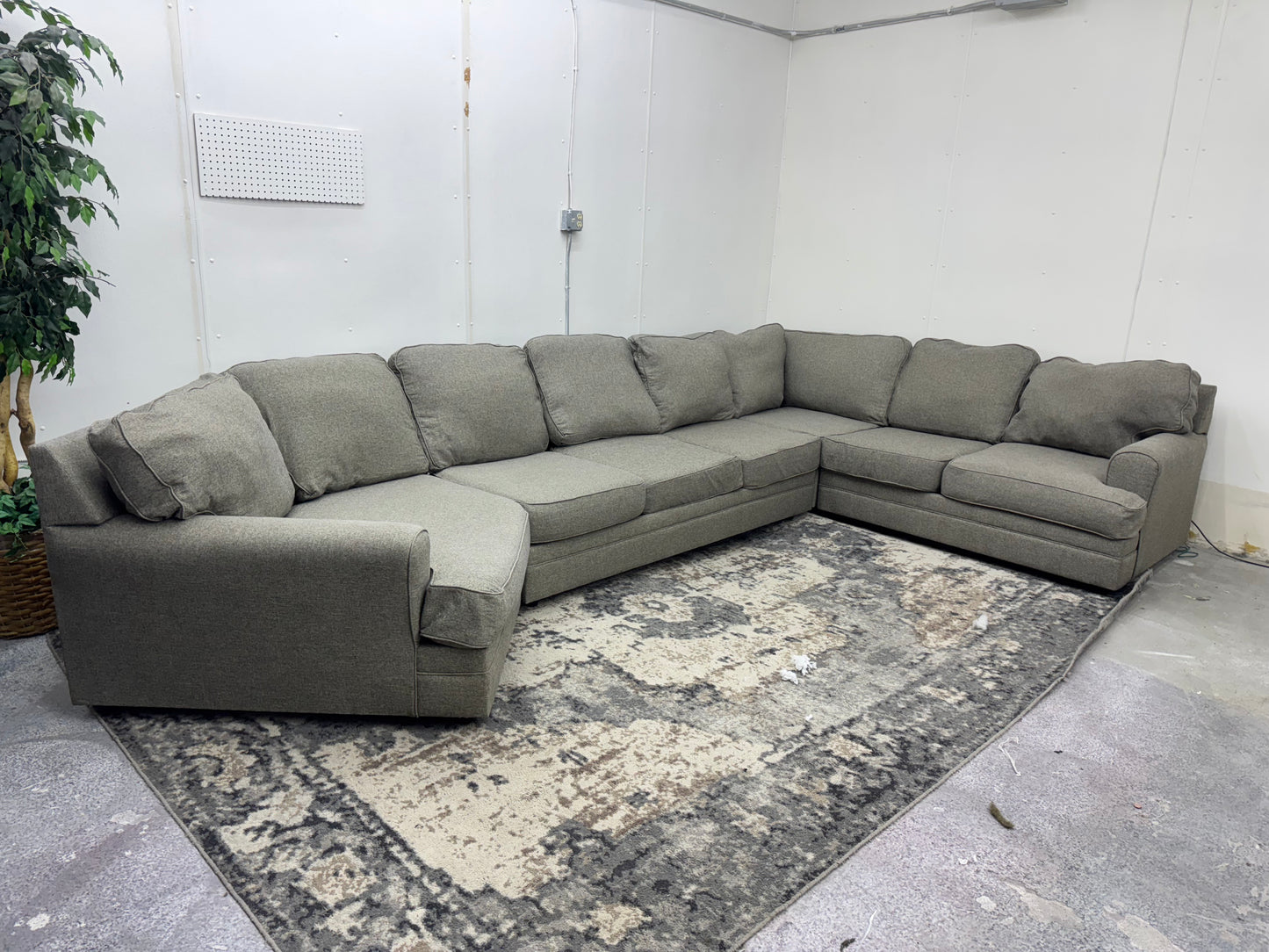Huge Gray Sectional Couch with Cuddler