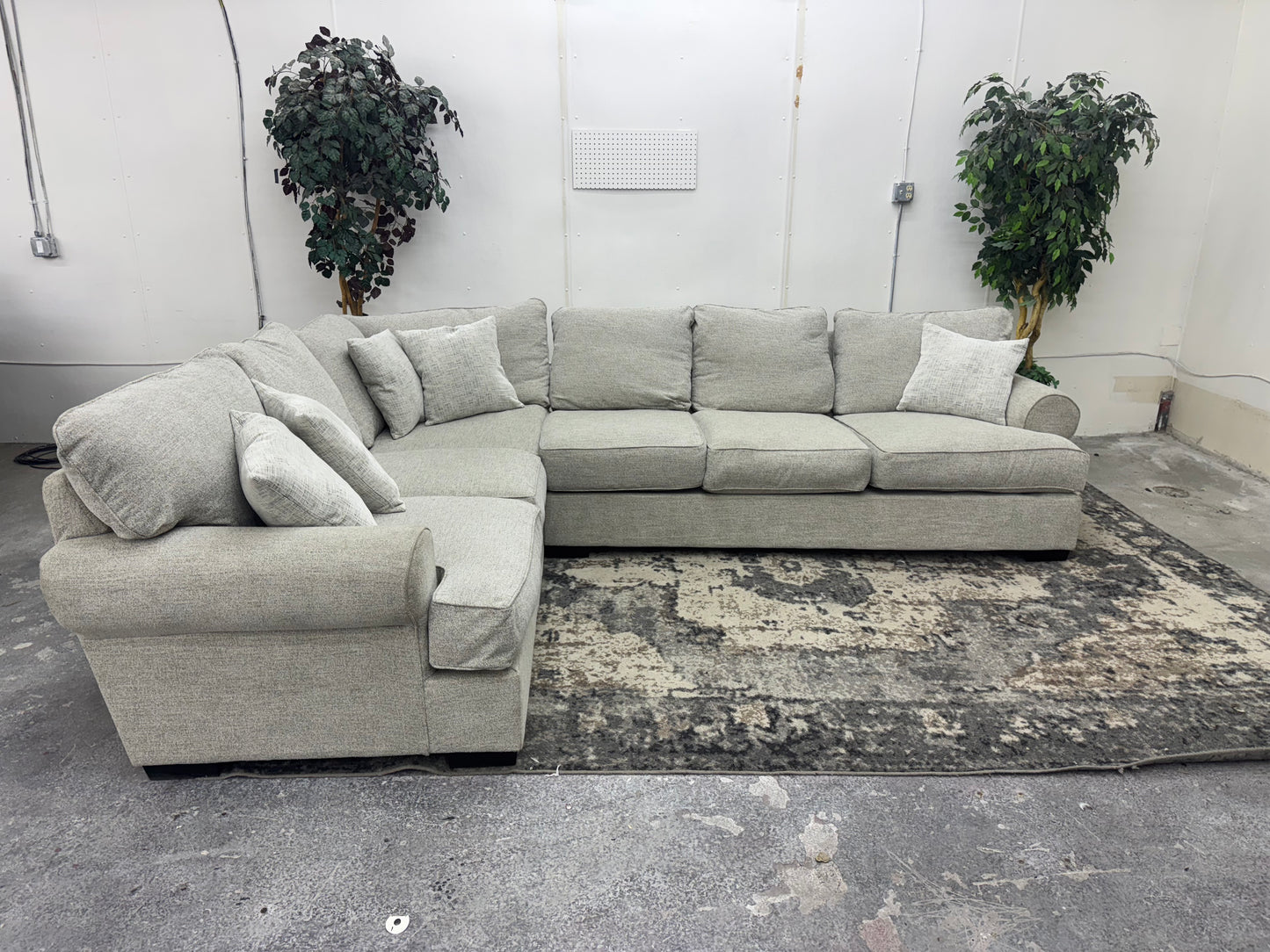 Gorgeous Beige Down-filled L Shape Sectional Couch