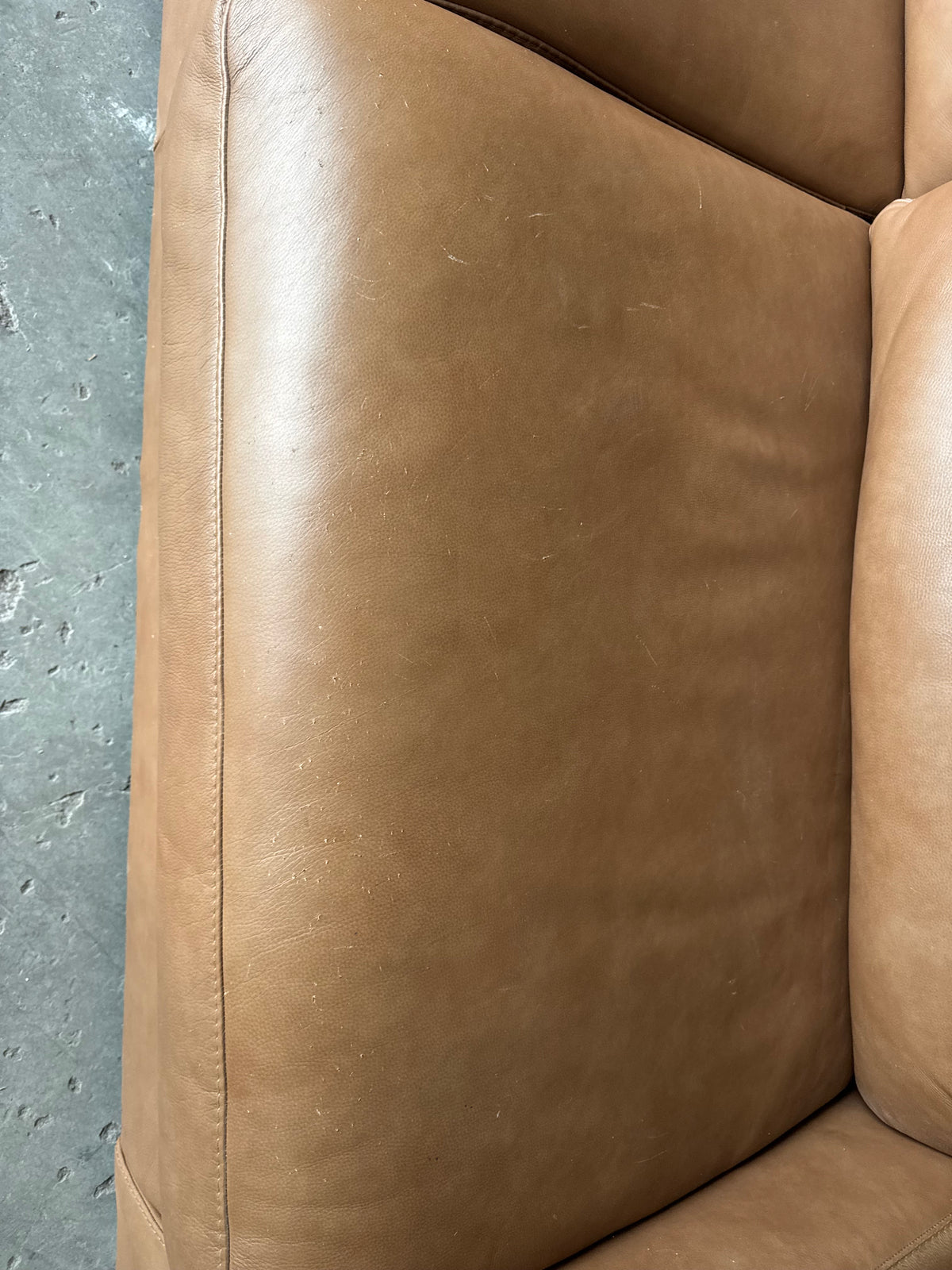 Camel Brown Leather Couch