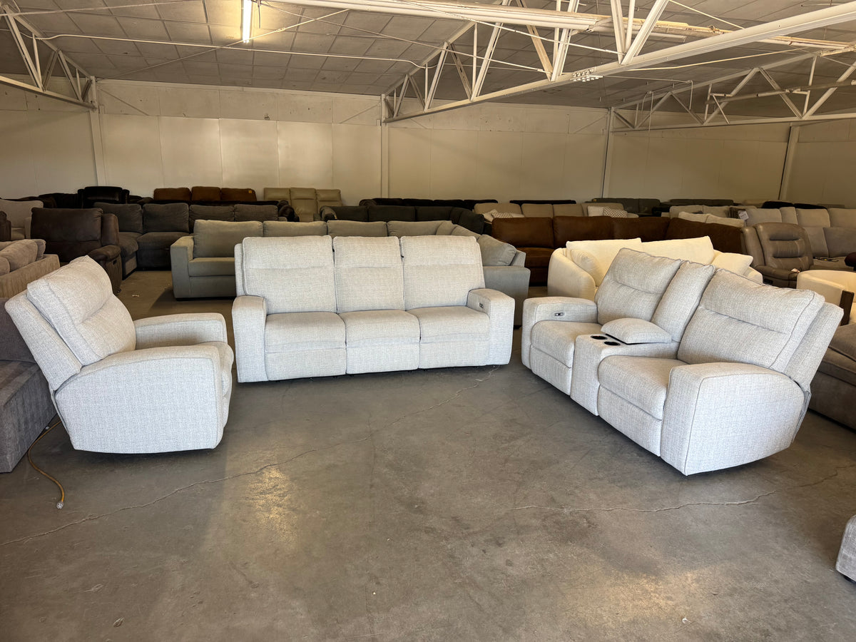 Living Room Set – Ashley Biscoe Performance Fabric Dual Power Reclining Sofa, Loveseat & Recliner