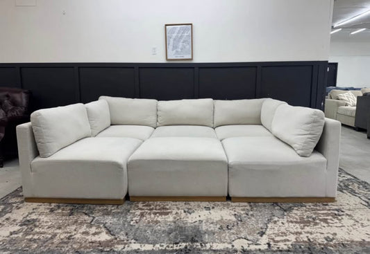 Stunning White Modular Mid Century Modern Sectional Couch