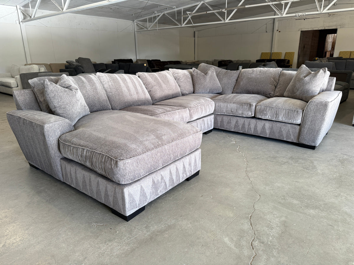 Taupe Down-Filled U-Shaped Sectional – Like New