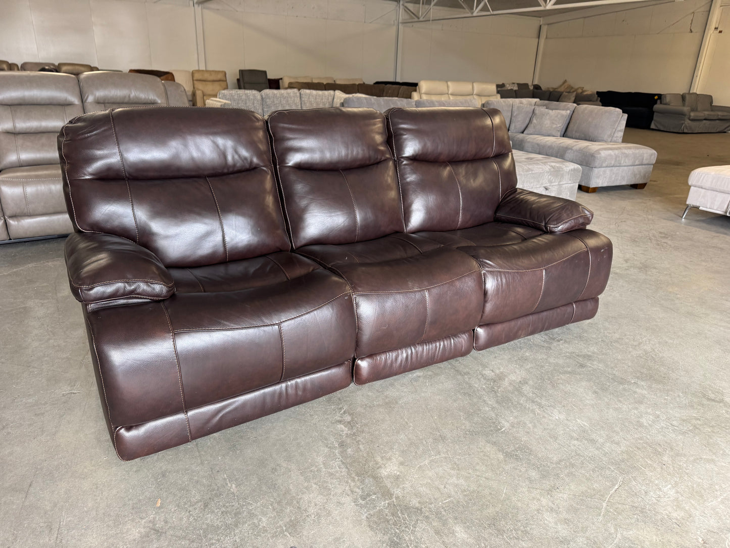 Dark Brown Ridgewin Leather Power Reclining Sofa