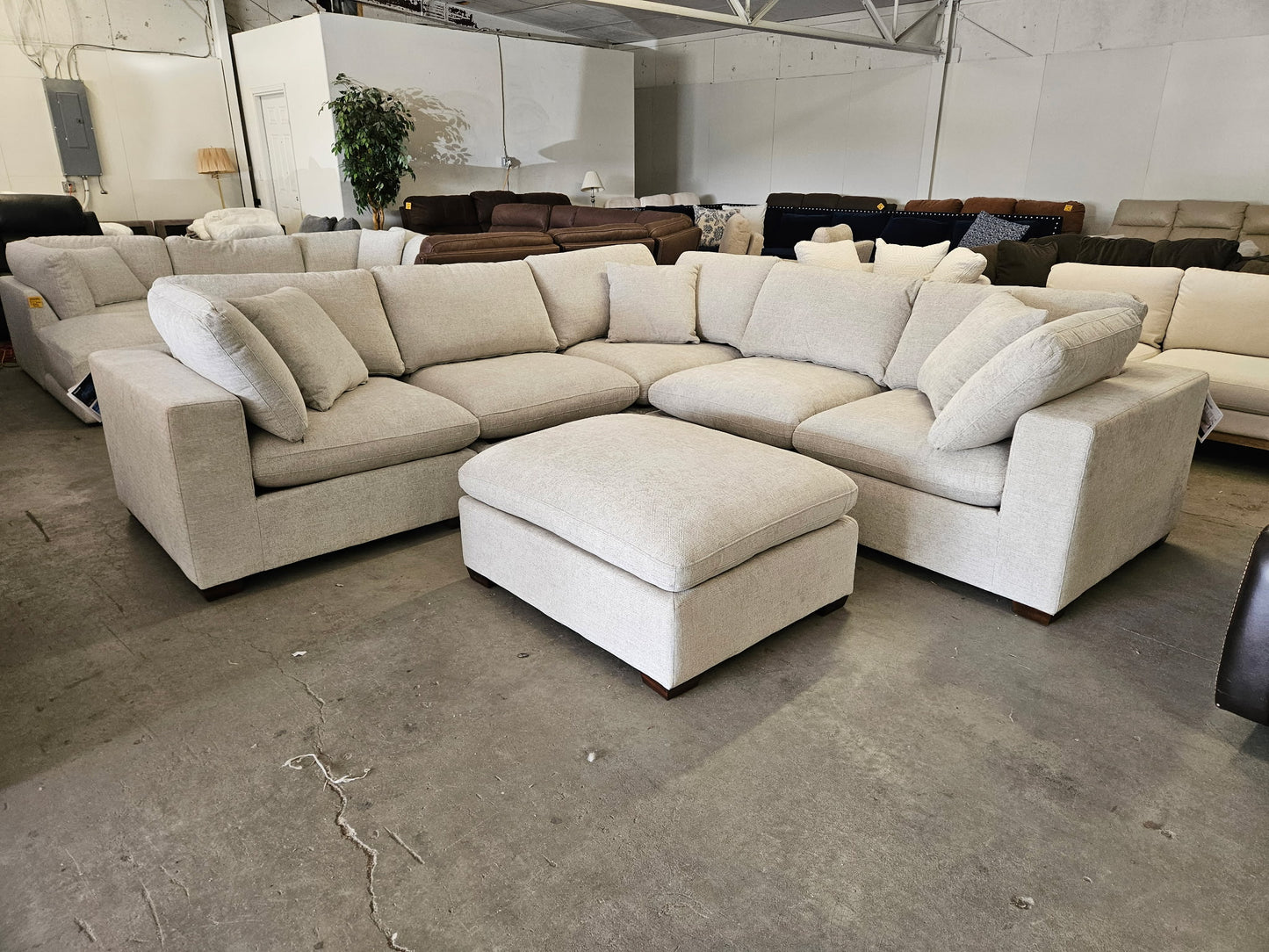 Brand New Light Gray 6 Piece Cloud Sectional Couch