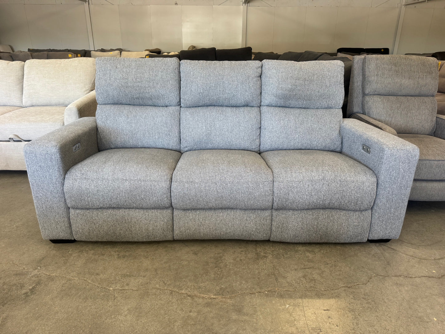 Gray Fabric Power Reclining Sofa
