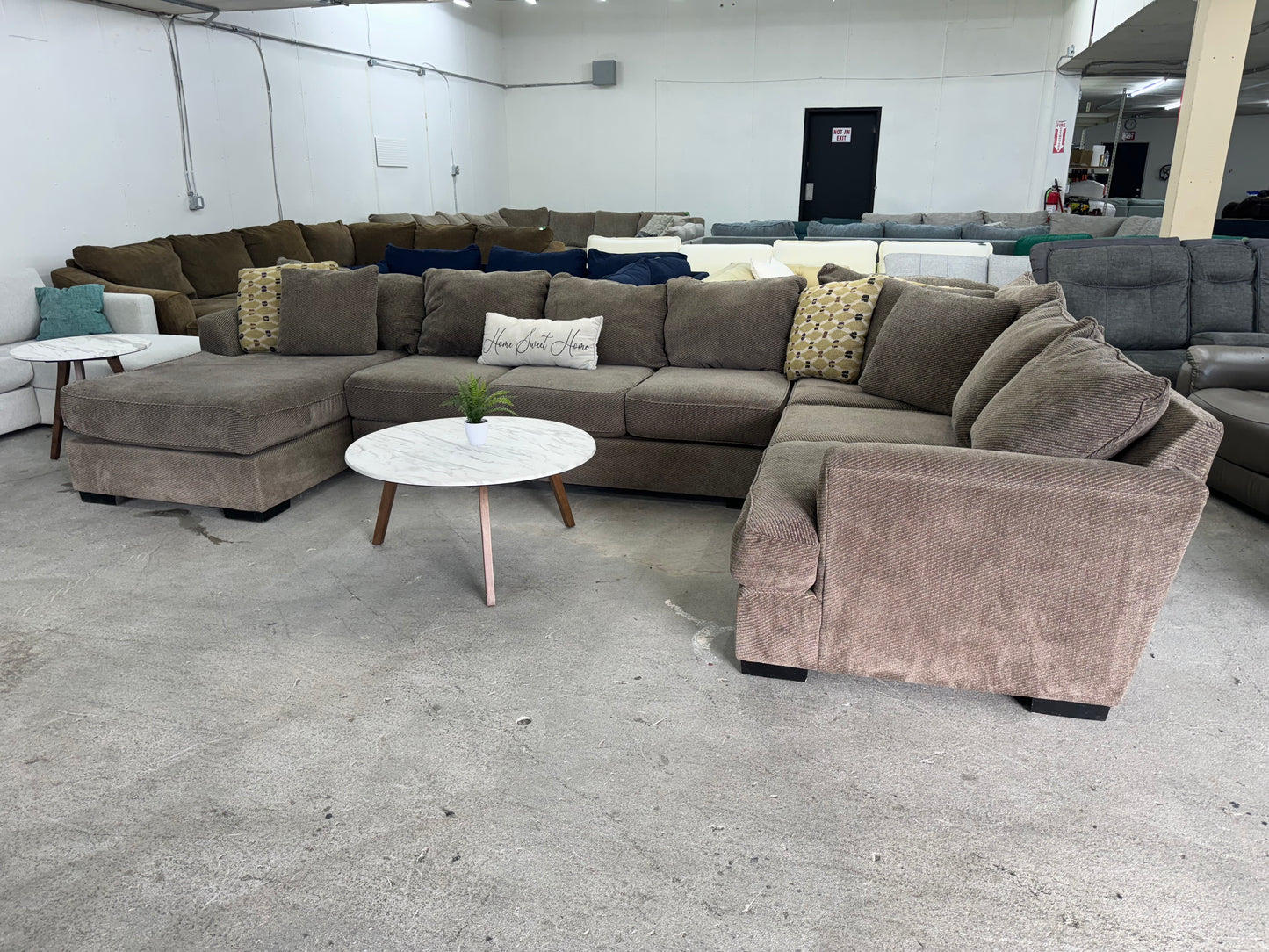 GIGANTIC Brown U Shape Sectional Couch
