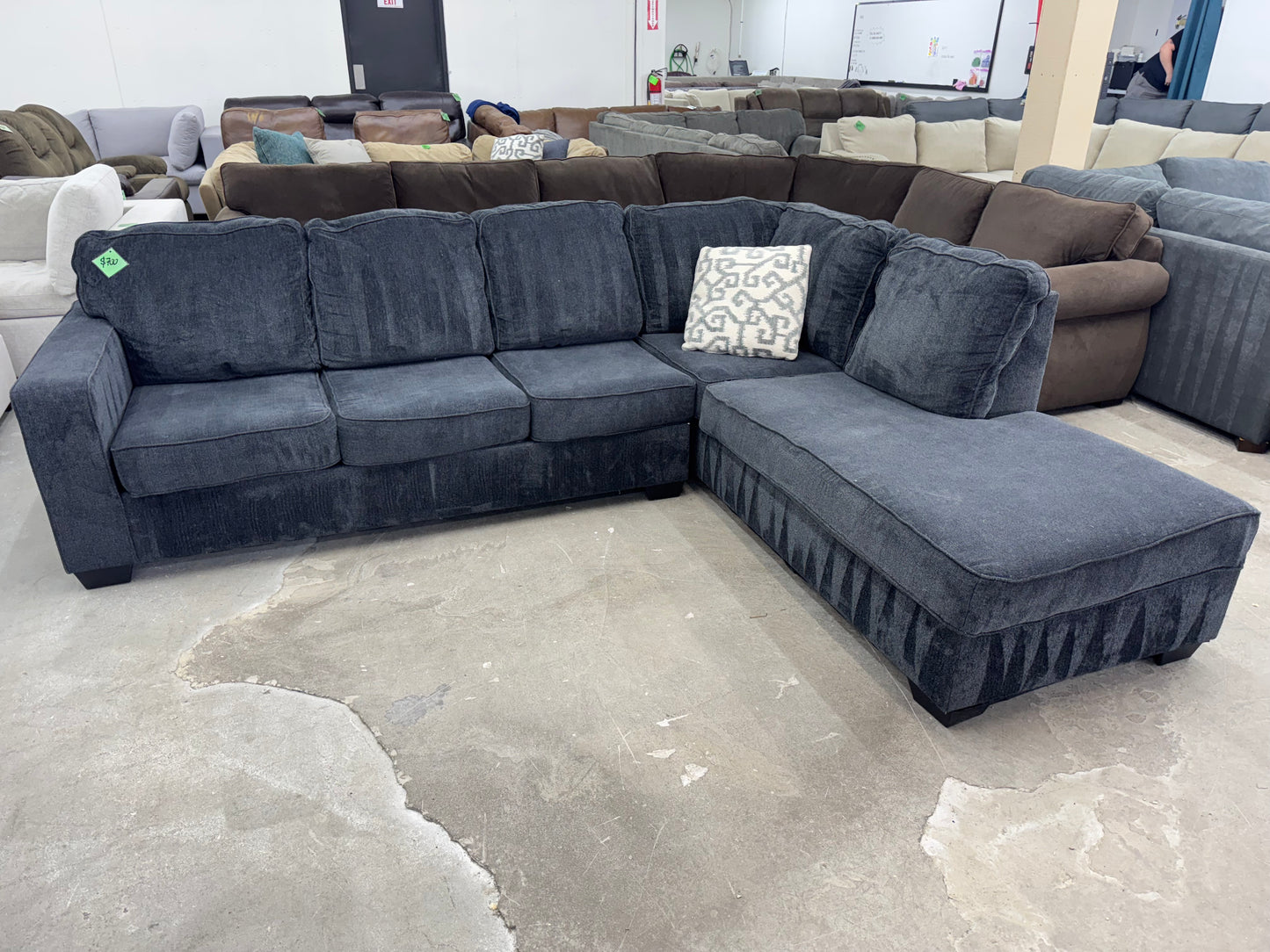 Charcoal Gray L Shape Sectional Couch