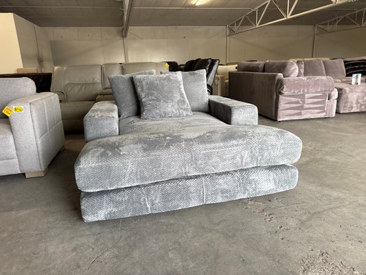 Plush Gray Corduroy Boneless Couch Lounger