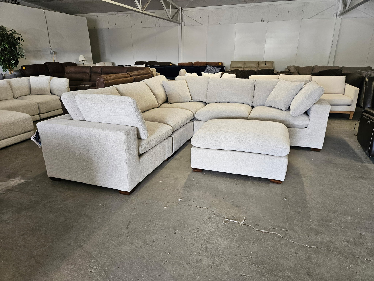 Brand New Light Gray 6 Piece Cloud Sectional Couch