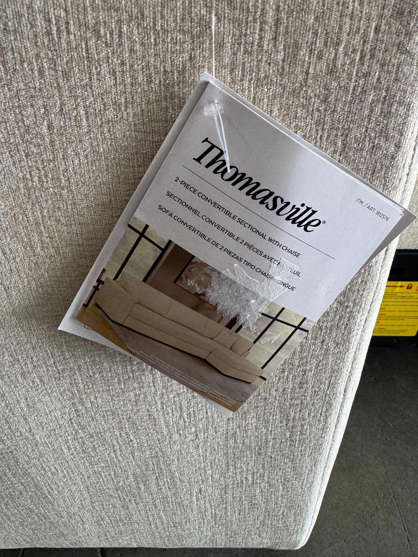 Brand New Beige Thomasville Sleeper Sectional with Chaise