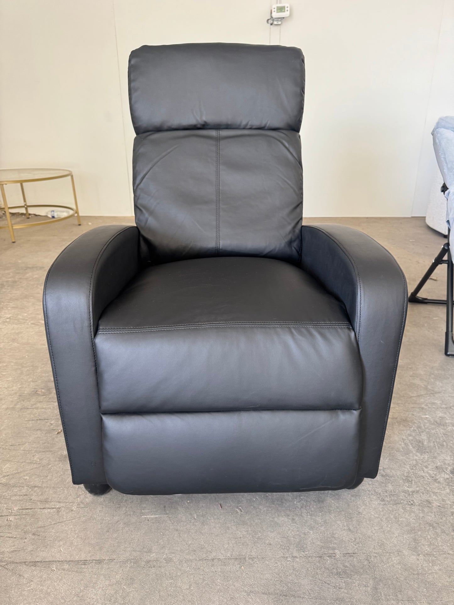 Brand New Black Vinyl Pushback Recliner