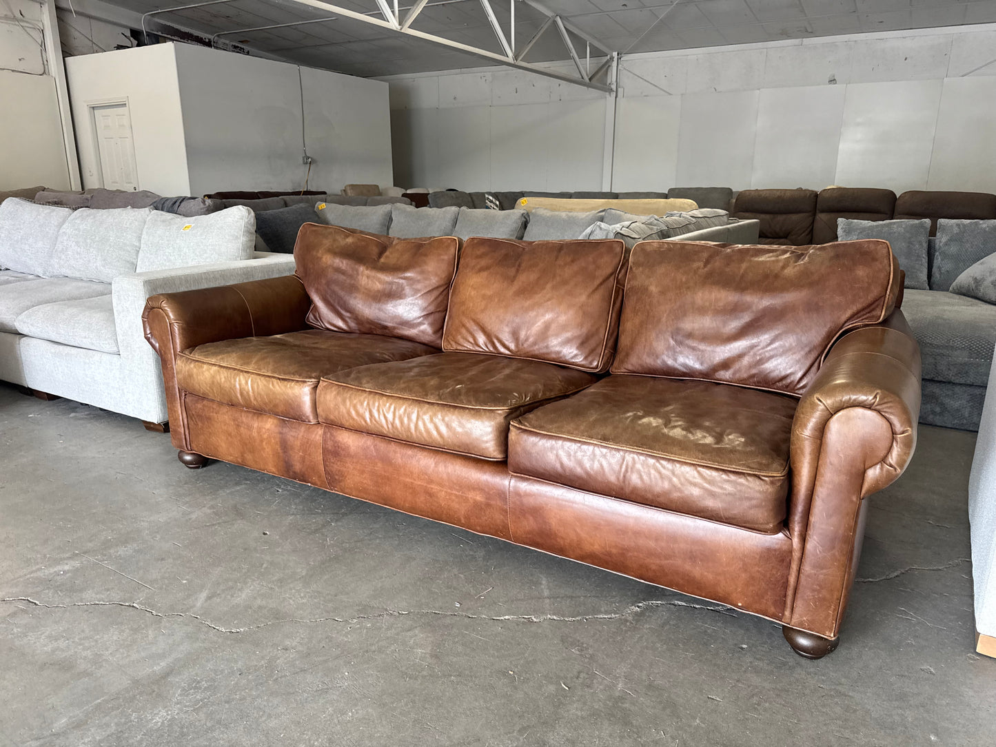 Restoration Hardware Lancaster Leather Sofa