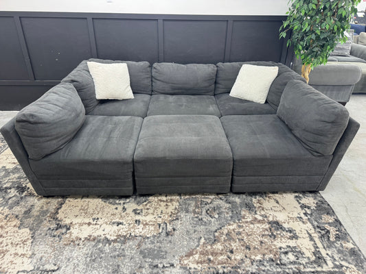 Large Charcoal Gray Modular Sectional Couch