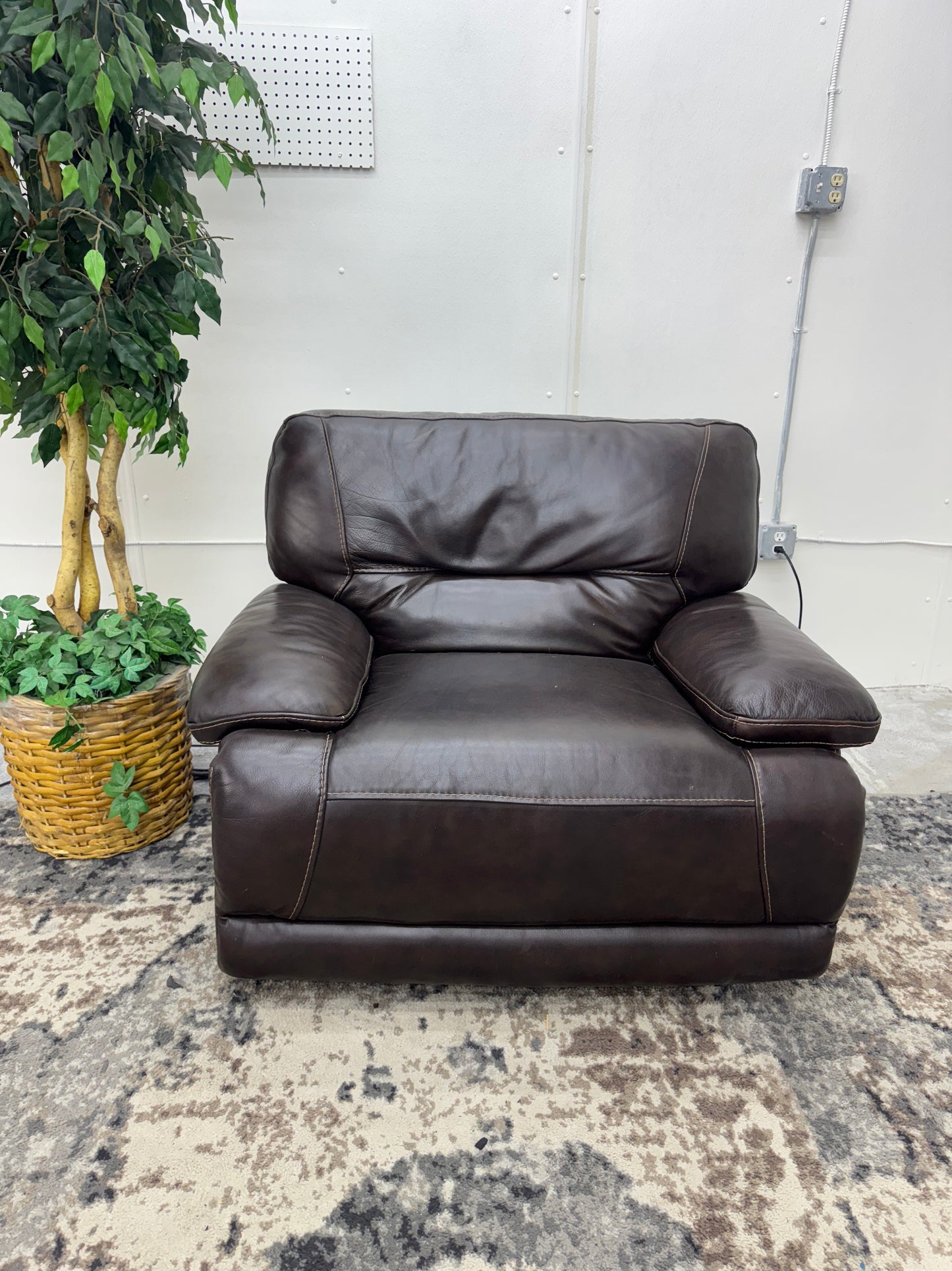 Brown Leather Armchair Recliner