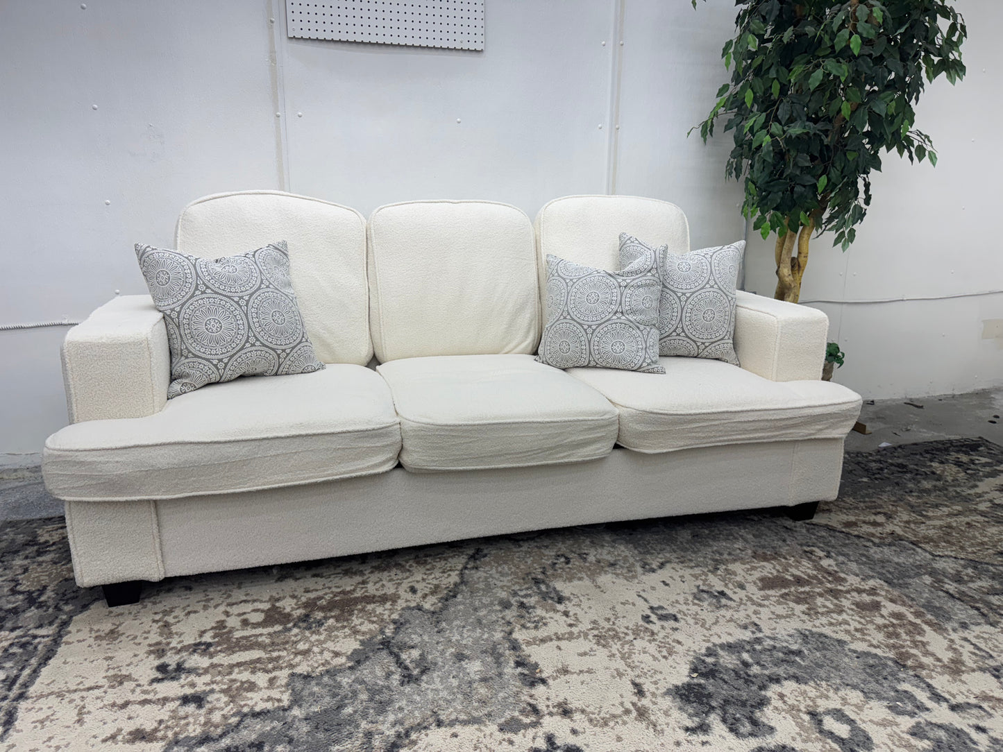 NEW Cream Soft Fabric Sofa