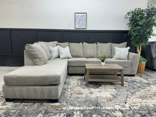 Stylish Light Gray L Shape Sectional Couch