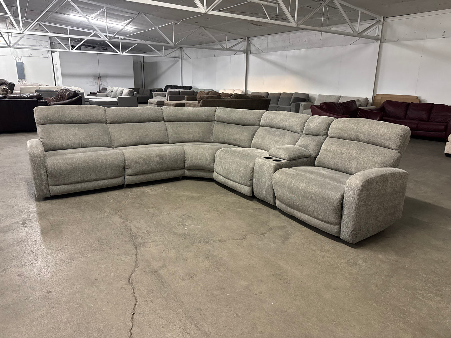 Gray 6-Piece Modular Sectional with 3 Power Recliners