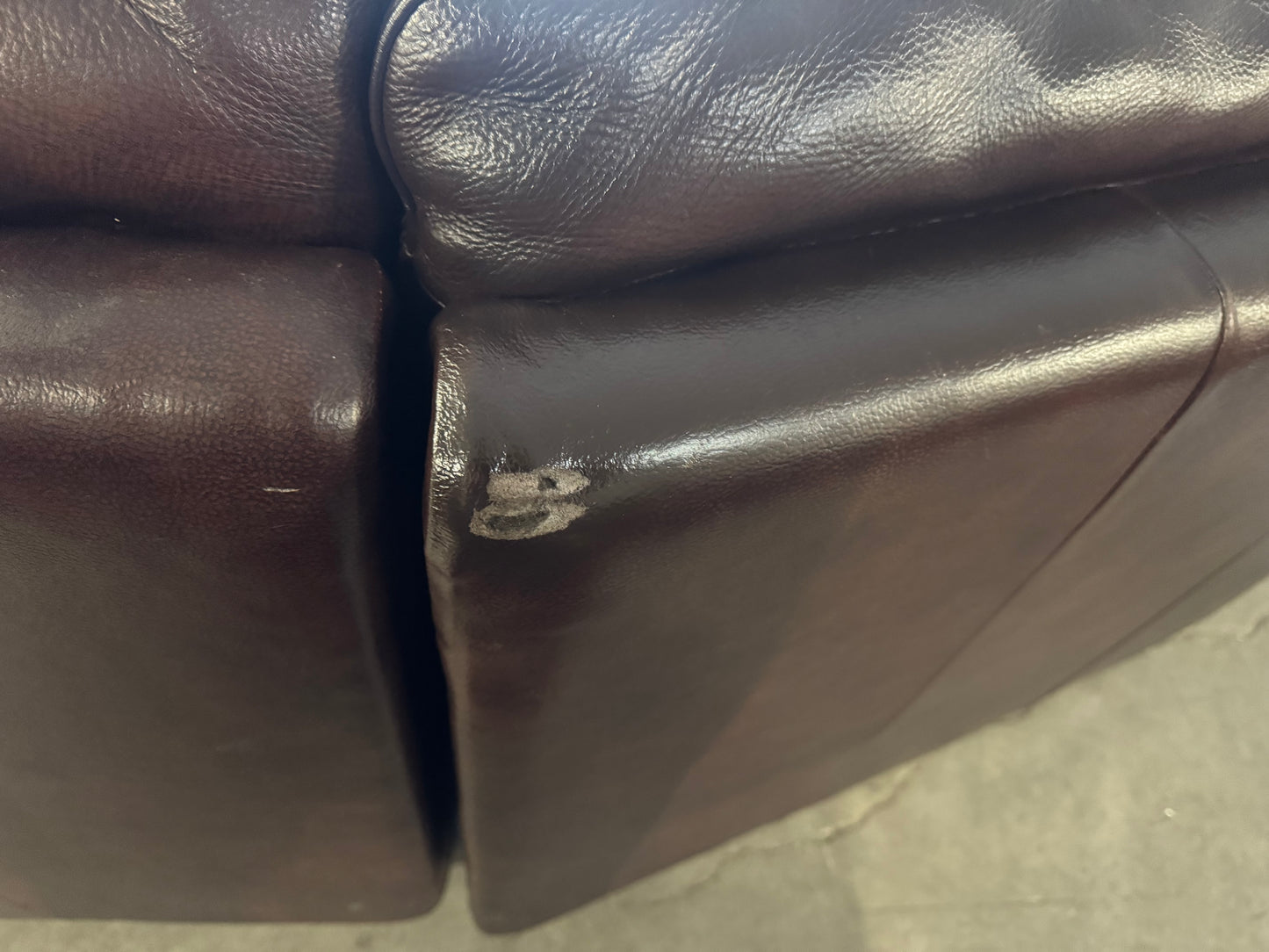 Brown Leather Modular L-Shaped Sofa (Reversible)