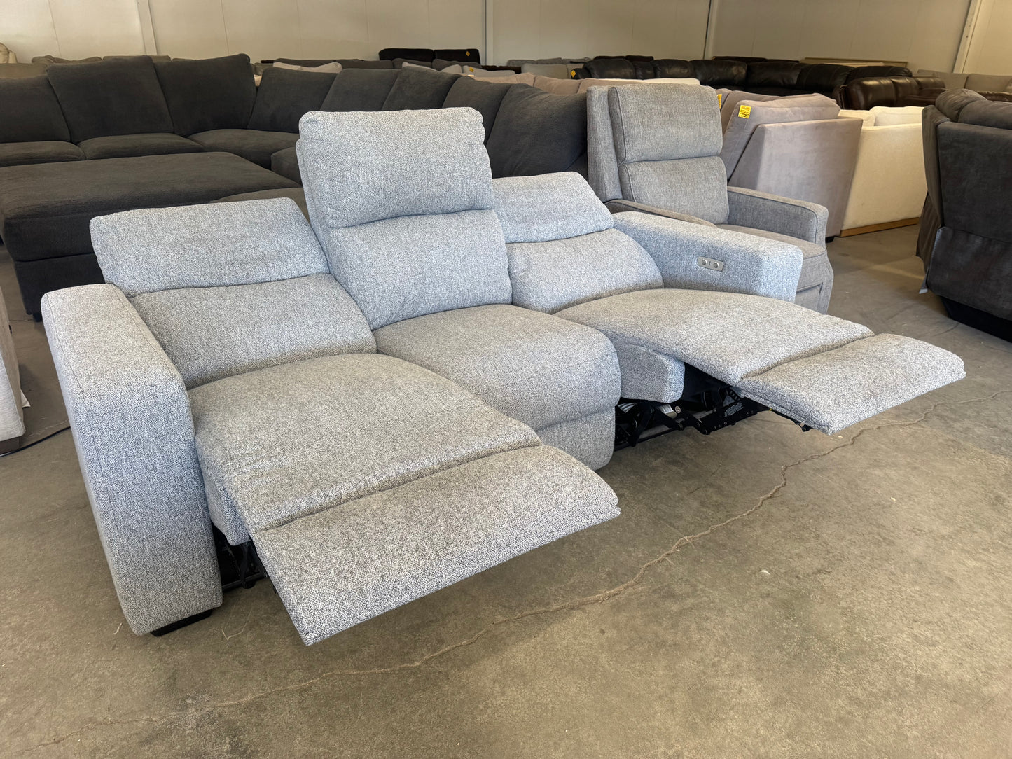 Gray Fabric Power Reclining Sofa
