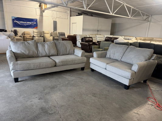 Couch and Loveseat - Gray Living Room Sofa Set