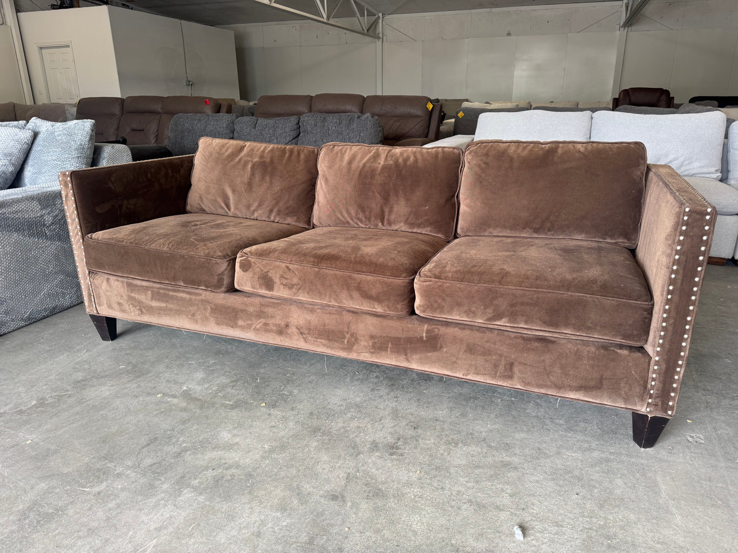 Brown Nailhead Trim Sleeper Sofa