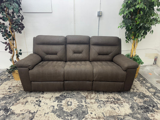 Brown Microfiber Electric Reclining Couch