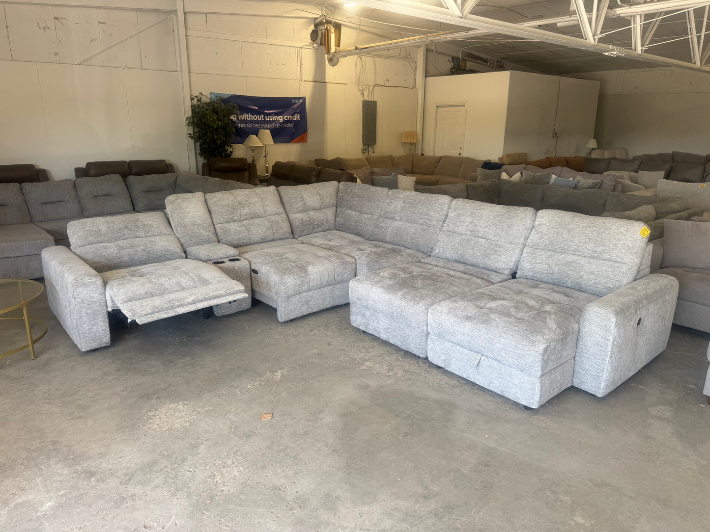 New Gray 7-Piece Modular Reclining Sectional