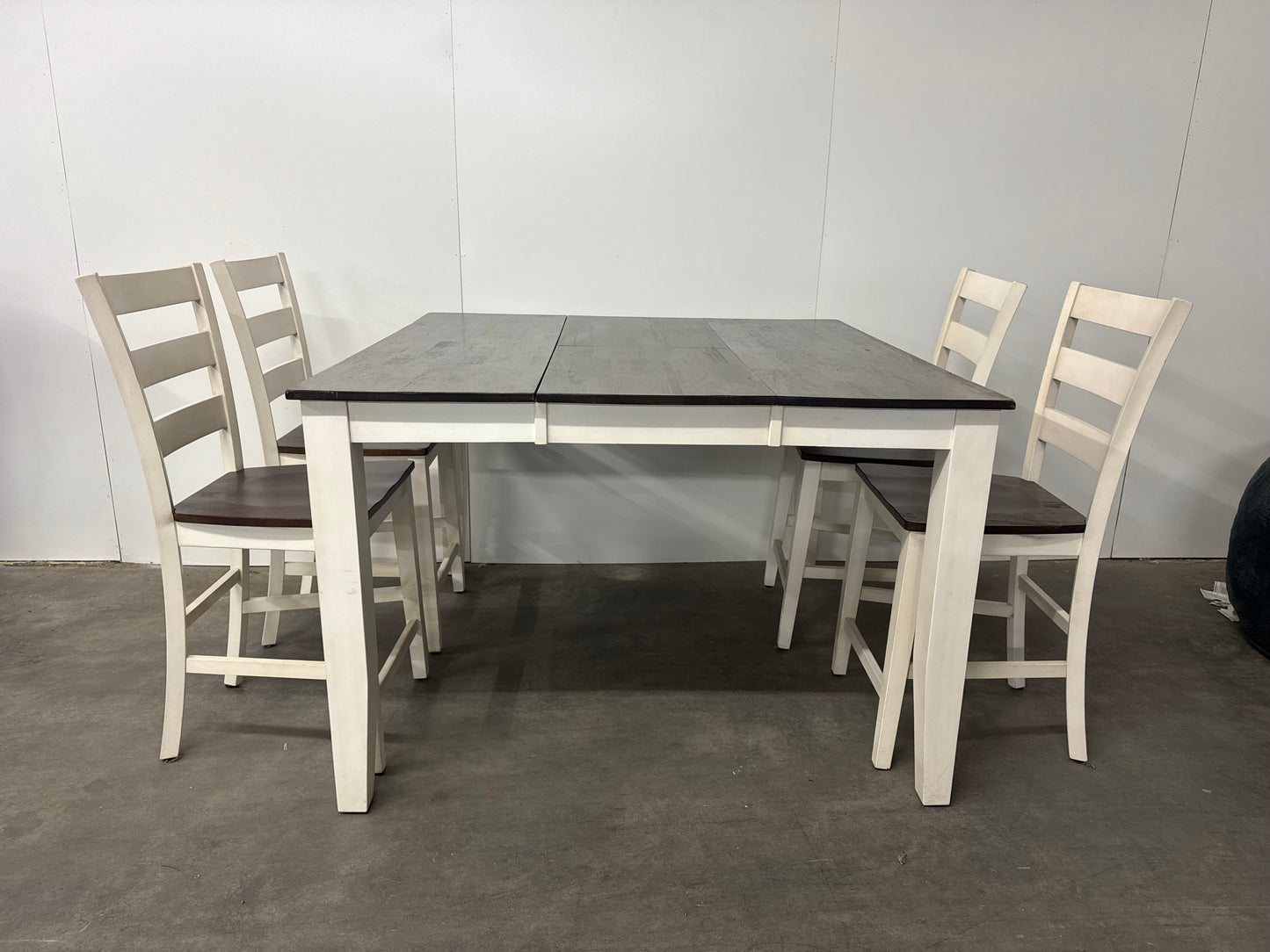 Dining Table – Bar Height Cottage-Style Extendable Table w/ 4 Chairs