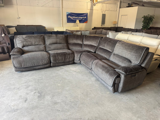 Sage Green Modular U-Shaped Sectional with 3 Pwr Recliners