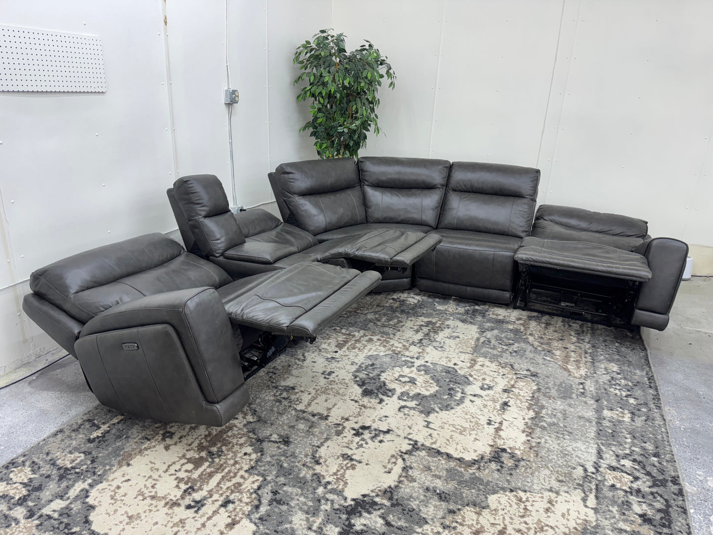 Leather Gray 6-Piece “Wylder” Modular Costco Sectional Couch