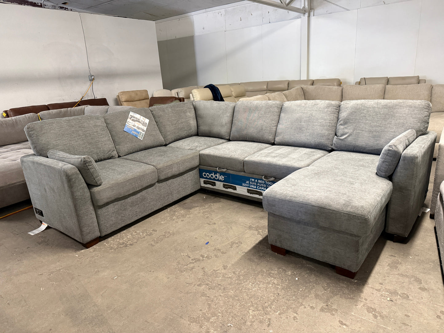 LCoddle Luke Sleeper Sofa w/ Reversible Chaise and Storage