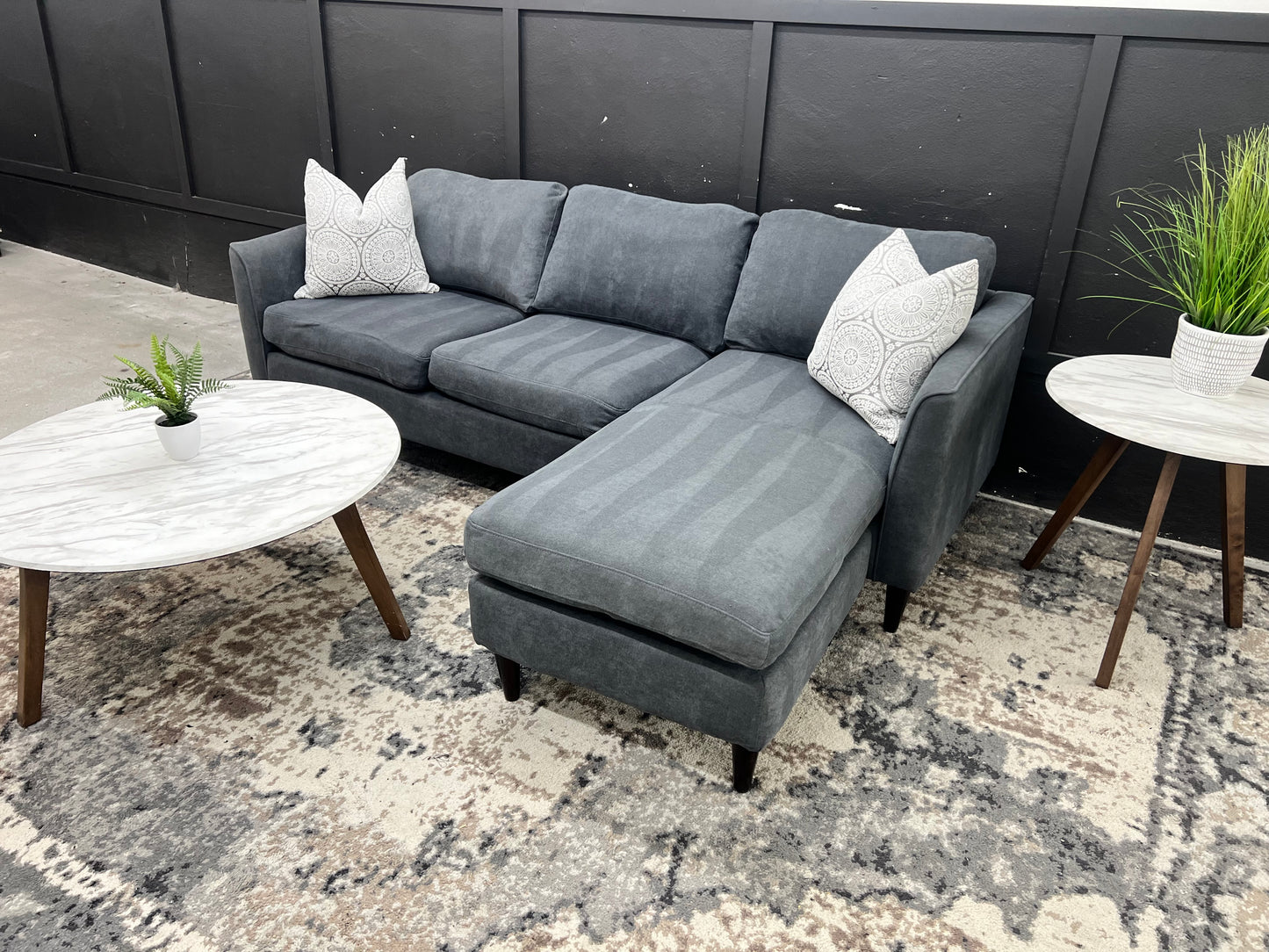 Gray Sectional Couch with Reversible Chaise