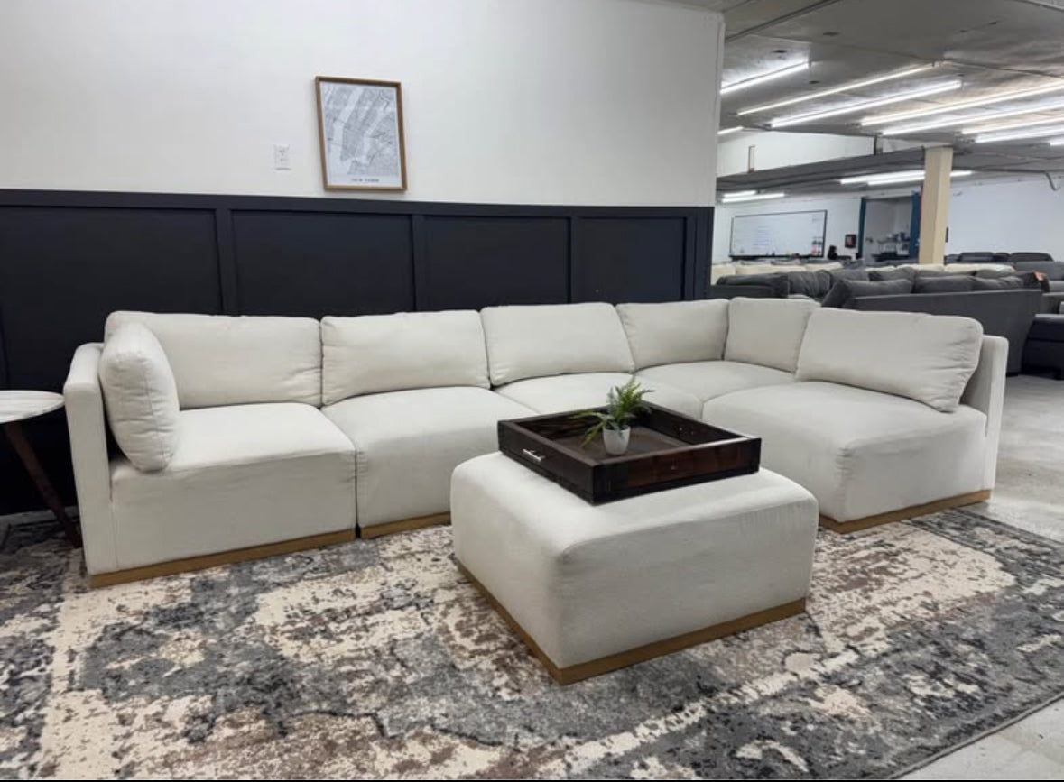 Stunning White Modular Mid Century Modern Sectional Couch