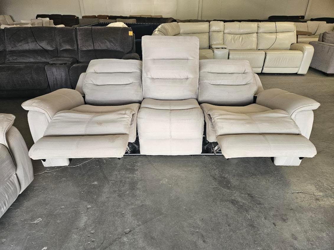 Gray Reclining Living Room Set – Power Sofa + Manual Loveseat